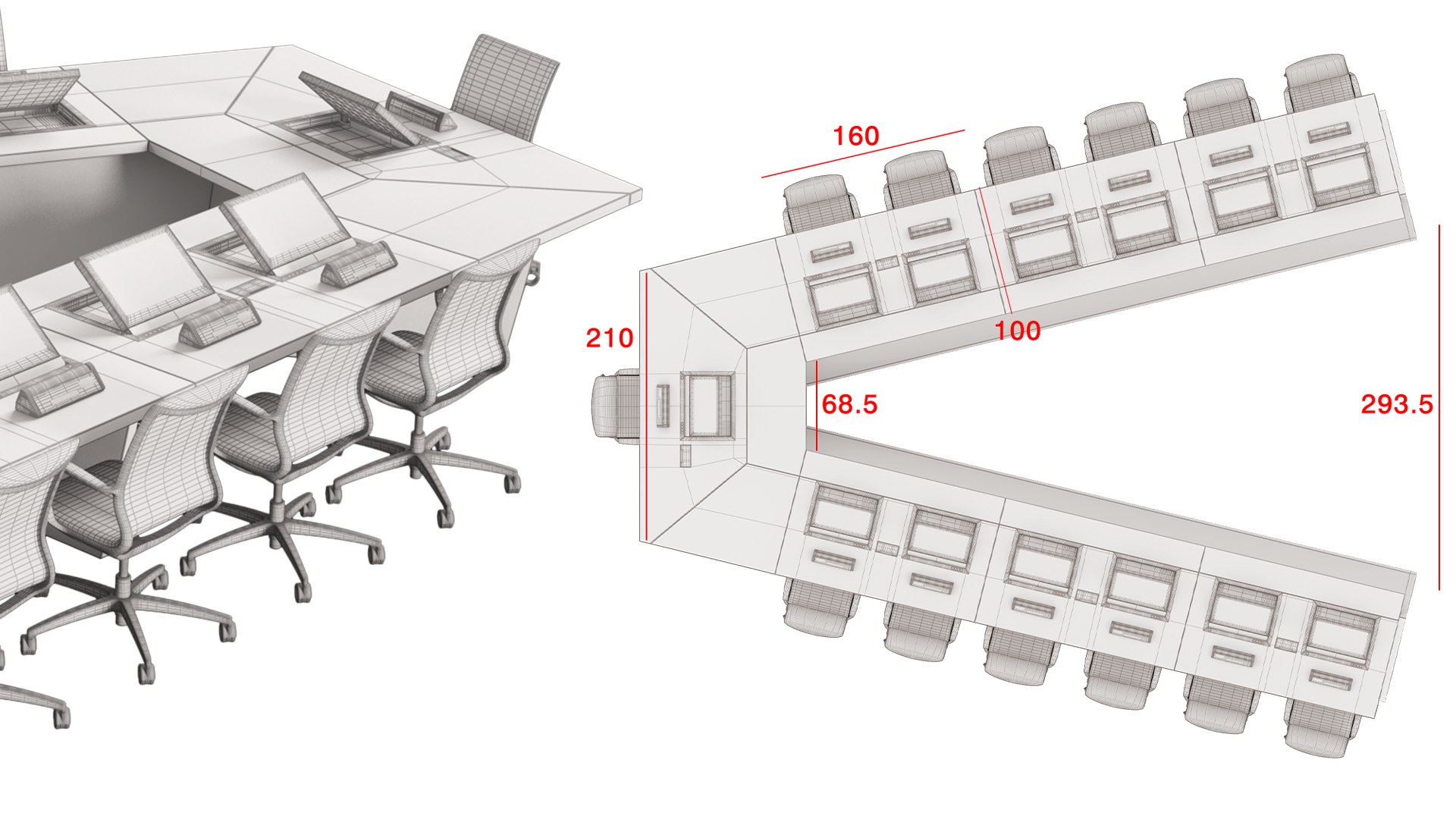 3D Conference Table Set 02 - TurboSquid 2051145