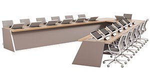 3D Conference Table Set 02