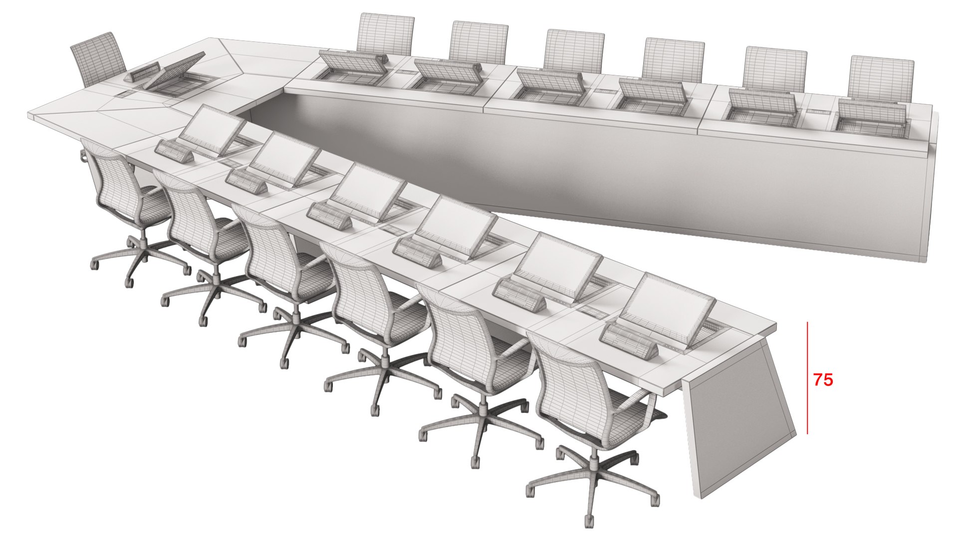 3D Conference Table Set 02 - TurboSquid 2051145