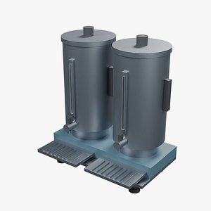 Twin Coffee Urns with Drip Trays 3D model