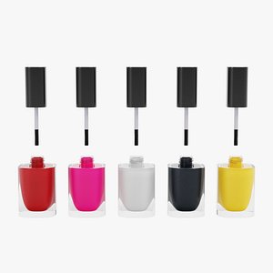 Nail Polishes Colored 3D model