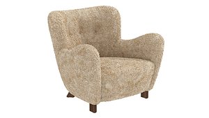 Fritz Hansen Easy Chair in Beige Sheepskin Model 1669 1930s
