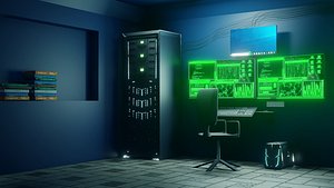 Hacker Workspace - Low poly - Game Ready