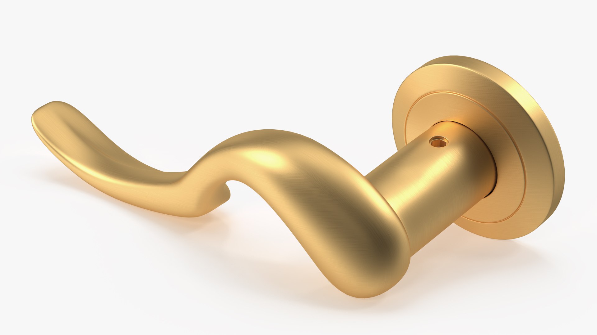 Gold Curly Door Handles 3D model preview