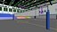 realistic basketball gymnastic gym interior 3D model