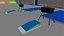 realistic basketball gymnastic gym interior 3D model