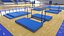 realistic basketball gymnastic gym interior 3D model