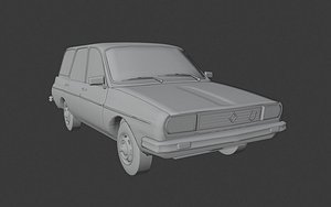3D retro renault 12 car games model
