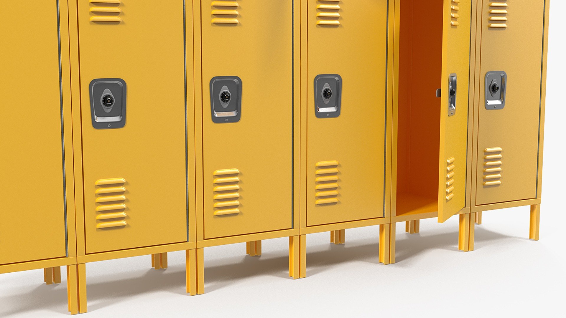 Commercial Two Row Lockers 3D Model - TurboSquid 2547622
