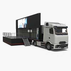 3D Truck-Mounted Exhibition Semi Trailer with Deck
