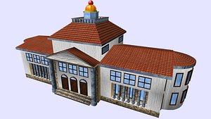 low poly townhall cityhall