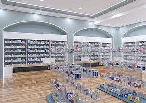 Pharmacy interior 3D