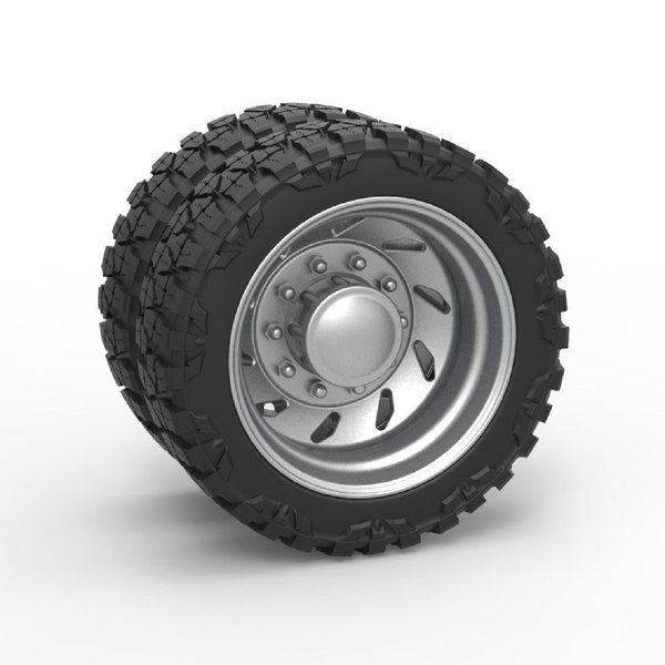 modelo 3d Diecast 10 Triangular Hole rear semi wheel for pickup Version ...