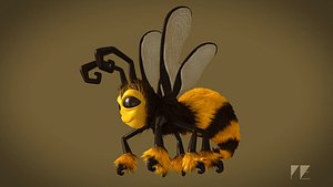 cartoon bee rig 3d model