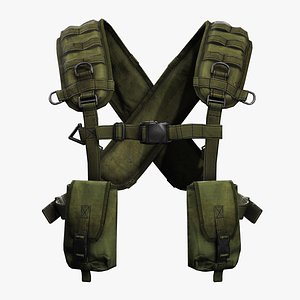 3D Green Tactical Harness - Realistic 3D Model