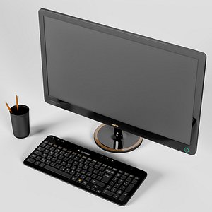 monitor benq vw2420h keyboard 3D model