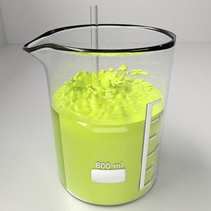 800 ml Glass Beaker with Liquid 2 and Rod