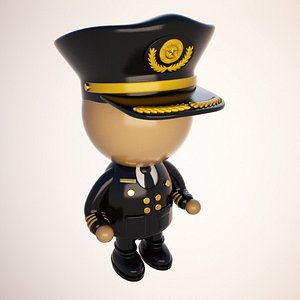 3d pilot character cartoon