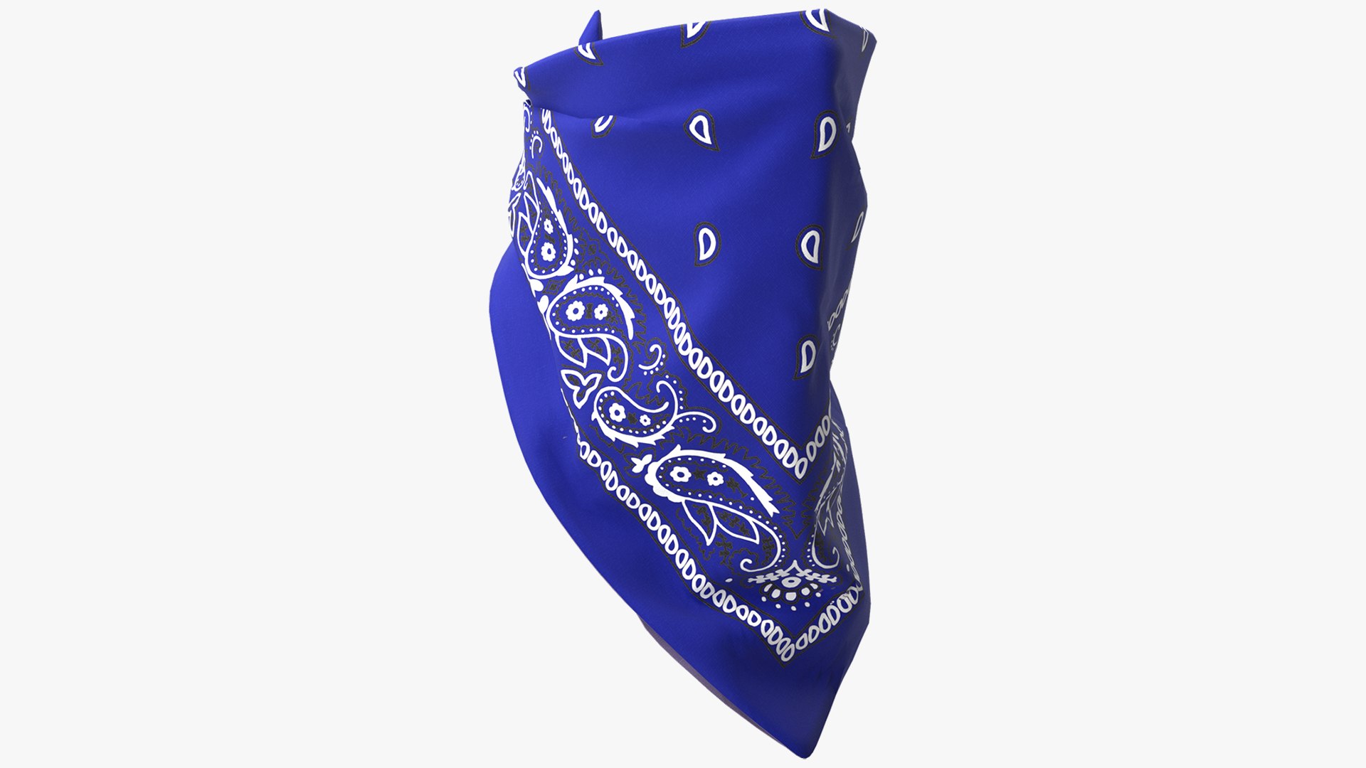 Accessory Bandana Face Cover Blue 3D model preview