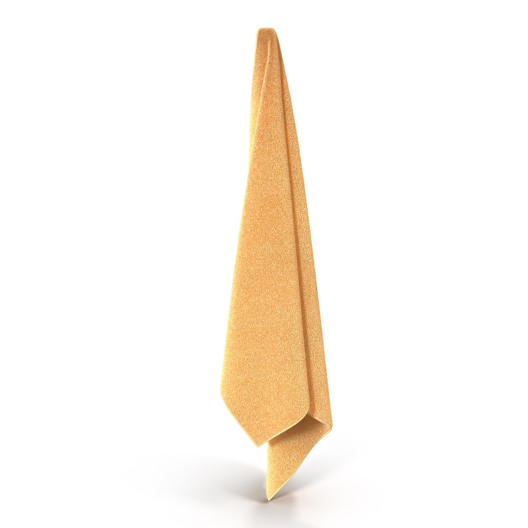 Hanging Bathroom Towel Yellow 3D Model 3D model preview