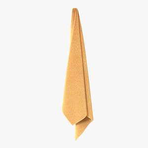 3d model hanging bathroom towel yellow