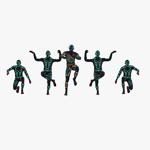 Electric Neon Skeleton Dance Crew 3D model
