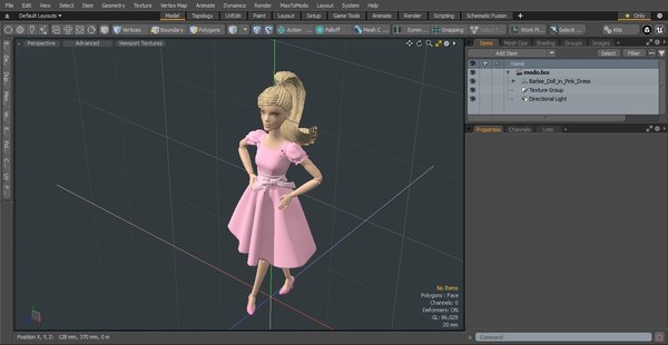 3D Barbie Doll in Pink Dress model - TurboSquid 1988211