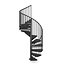 Black Narrow Spiral Stairs
