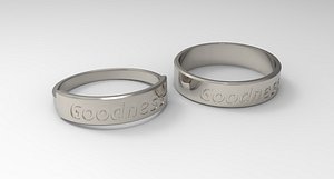 Goodness Couple Ring Platinum 3D model
