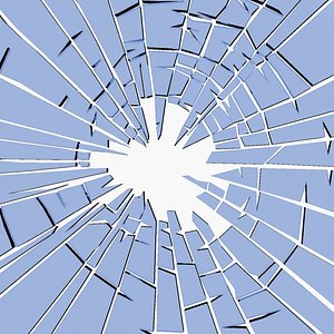 Broken Window And Crack In Ground