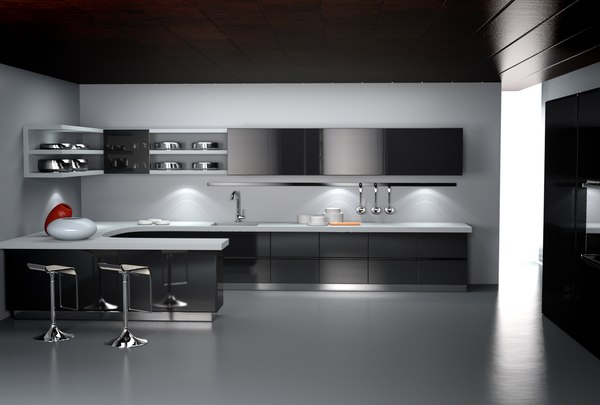 3d modern kitchen model
