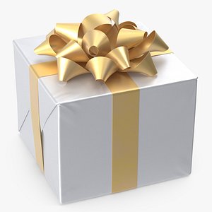 Gift Box with a Bow White