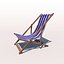 deck chair - blue 3d model