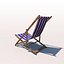 deck chair - blue 3d model