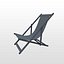 deck chair - blue 3d model