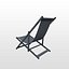 deck chair - blue 3d model