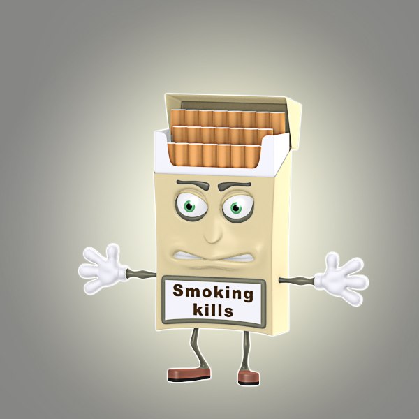 cool cartoon cigarette pack 3d lwo, حجم الصورة 600x600