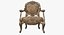 Sillón barroco (PBR, mid-poly)