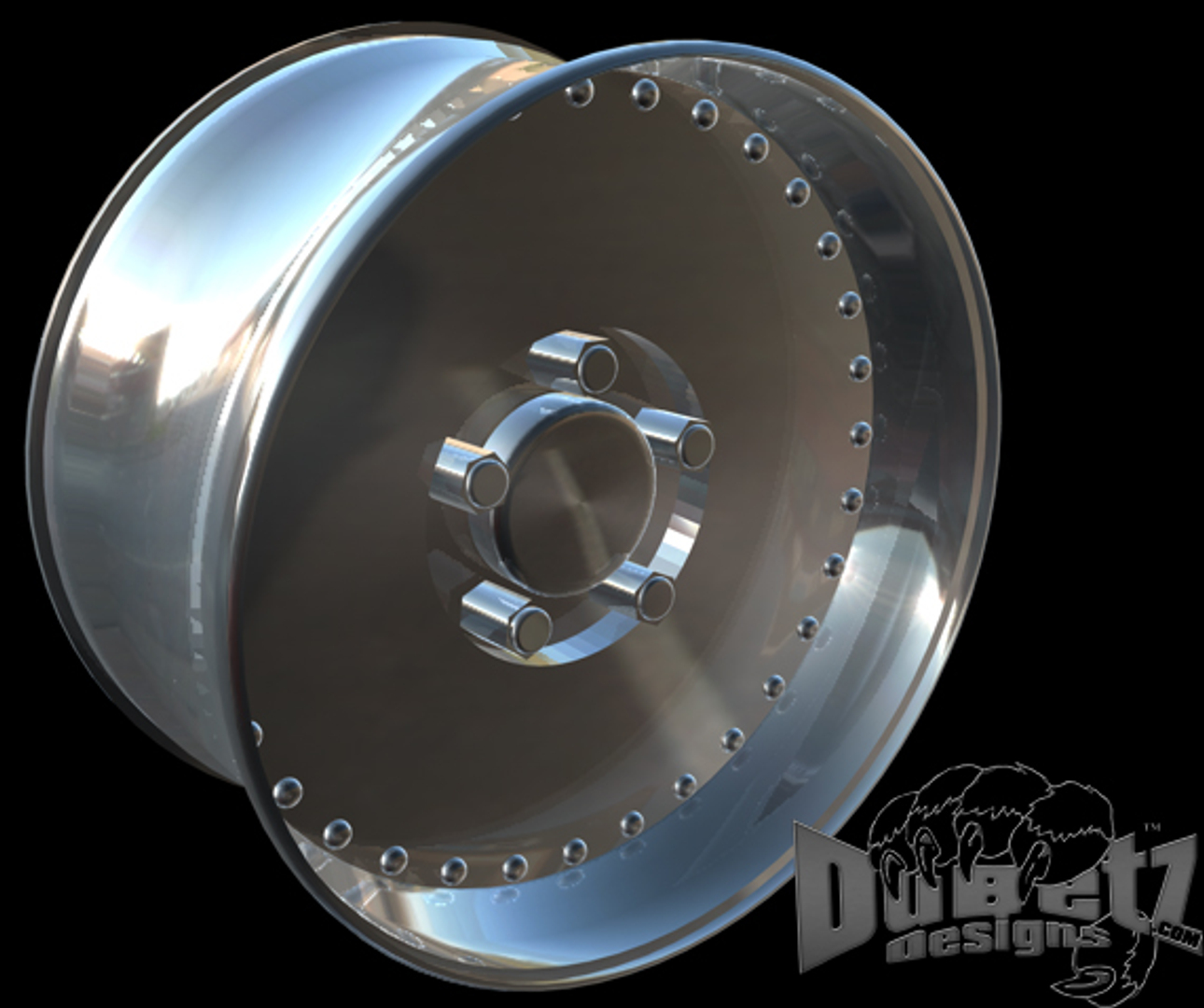 muscle car wheels centerline 3d c4d