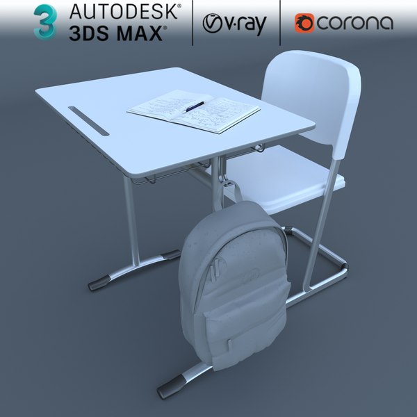 School Desk 3D Models for Download TurboSquid