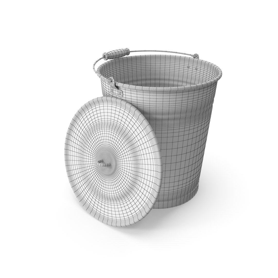 3D Green Metal Bucket TurboSquid 2134788