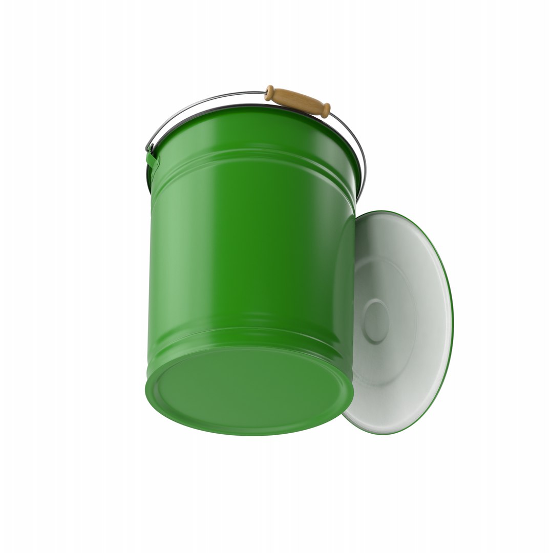 3D Green Metal Bucket TurboSquid 2134788