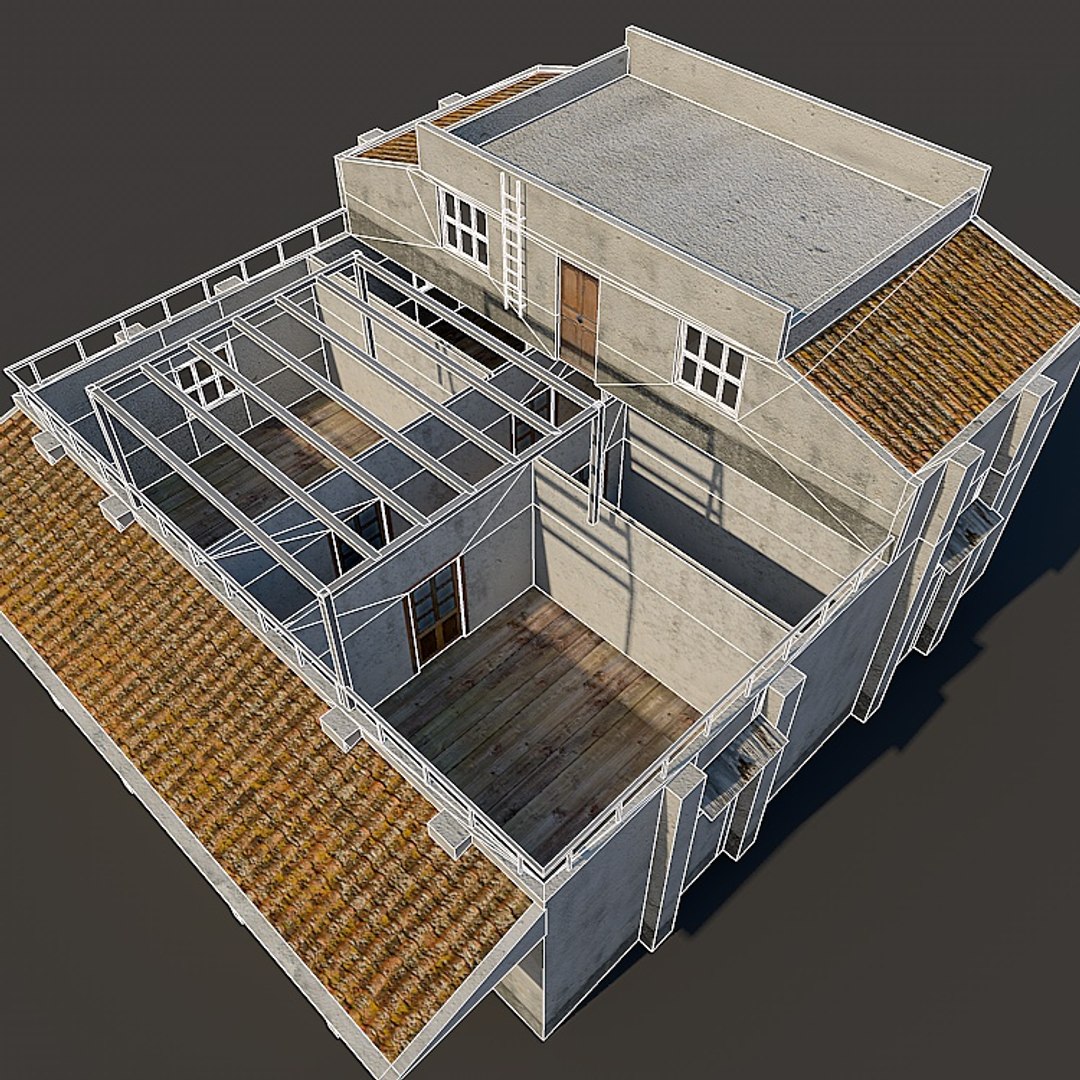 Weathered Building 3ds