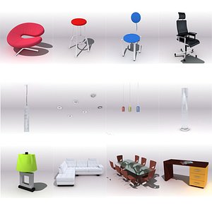 3d model modern techno furniture
