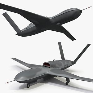 MQ20 Avenger Unmanned Combat Aerial Gray 3D model