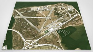 3D Airfield Floyd Bennett Field Brooklyn New York City USA model