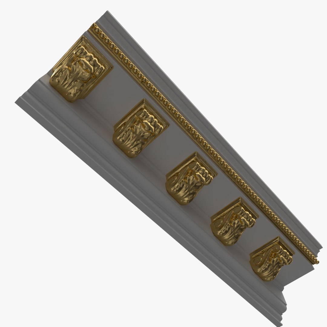 Patterned Cornice Gypsum Plaster DK98 3D Model - TurboSquid 2008424