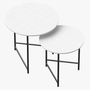 Display Round Table Set Type 01 White Beige and Black1