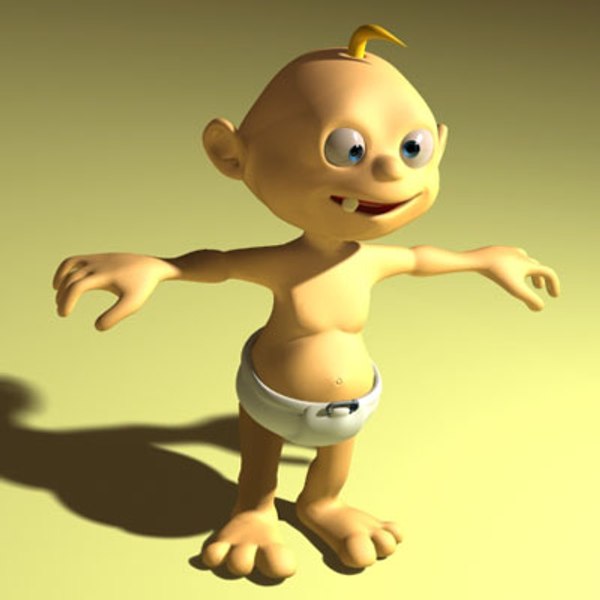 baby rigged biped 3d model