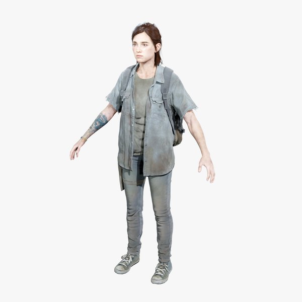 Ellie de the last of us , 3D estilo realista, cuerpo completo, c 